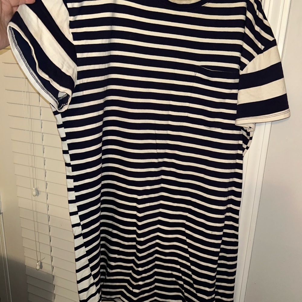 GAP Navy and Cream Striped Tee Dress